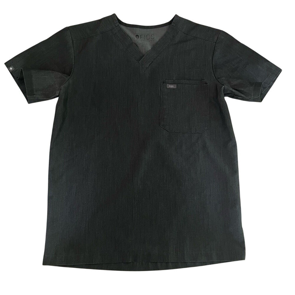 FIGS‎ Scrub Top V-Neck Short Sleeve Medical Uniform Workwear Gray Size XS